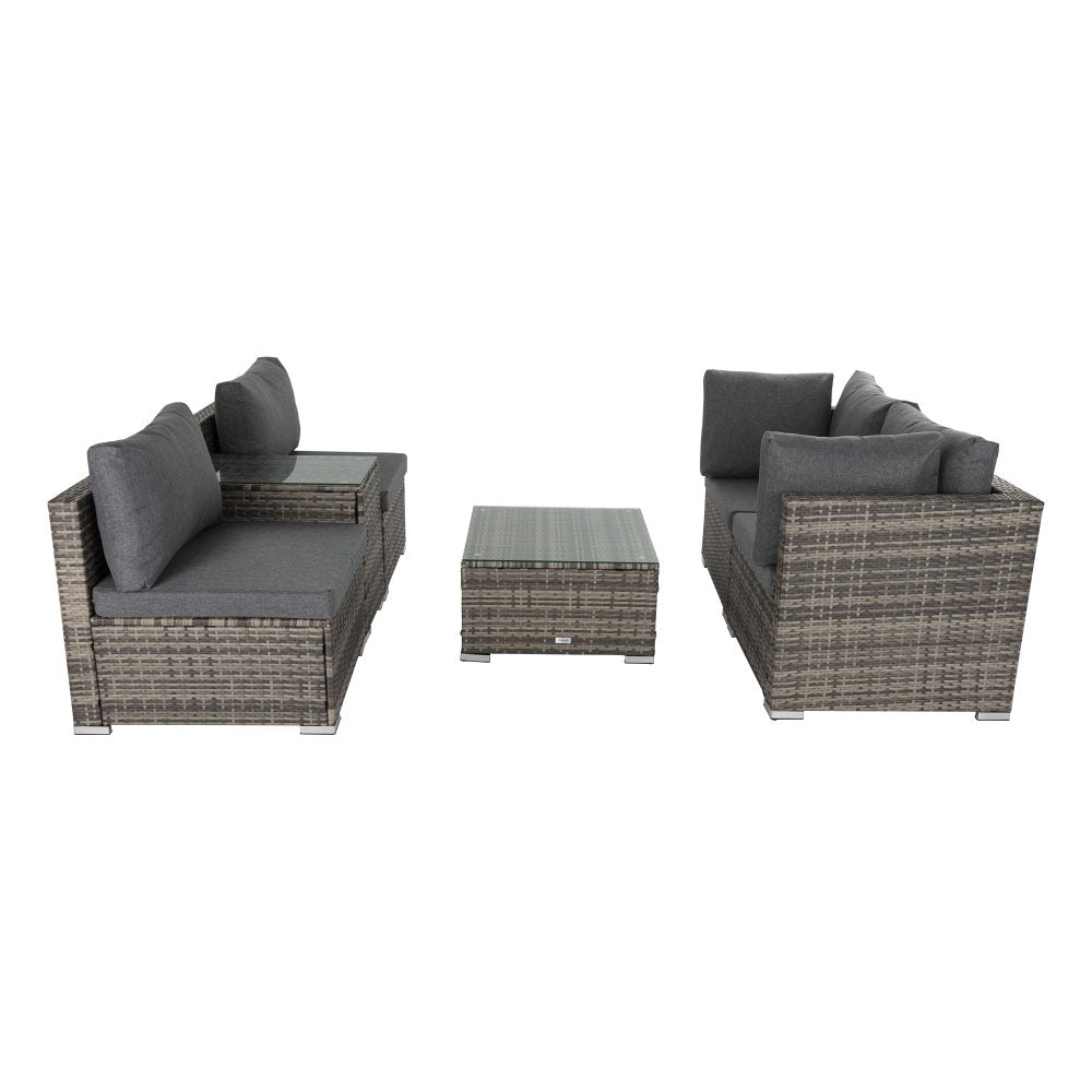 Outdoor Sofas & Lounge Sets: Outdoor Modular Lounge Sofa with Wicker End Table Set