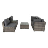 Outdoor Sofas & Lounge Sets: Outdoor Modular Lounge Sofa with Wicker End Table Set