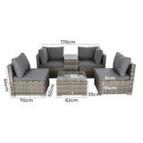 Outdoor Sofas & Lounge Sets: Outdoor Modular Lounge Sofa with Wicker End Table Set