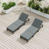Outdoor Sofas & Lounge Sets: Grey Rattan Sunbed with Adjustable Recline