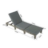 Outdoor Sofas & Lounge Sets: Grey Rattan Sunbed with Adjustable Recline