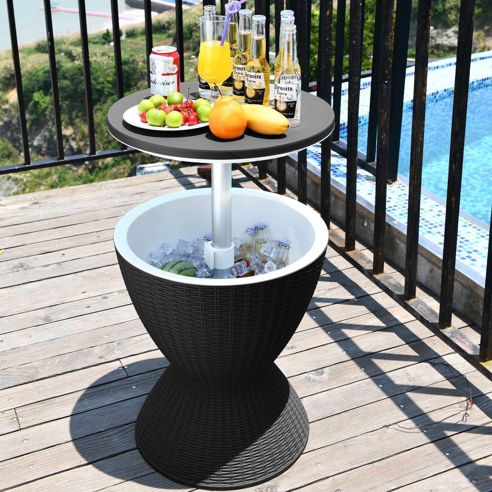 Outdoor Furniture Accessories: Garden Ice Cooler Table (Black)