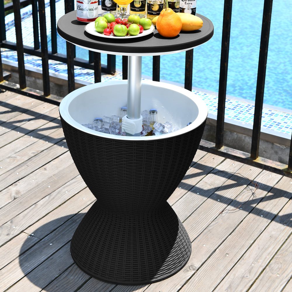 Outdoor Furniture Accessories: Garden Ice Cooler Table (Black)