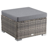 Outdoor Tables: Outdoor wicker ottoman in Grey