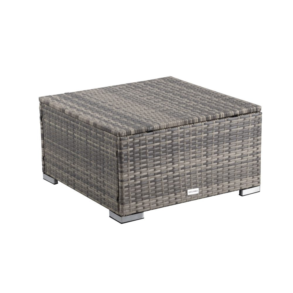 Outdoor Tables: Outdoor wicker ottoman in Grey