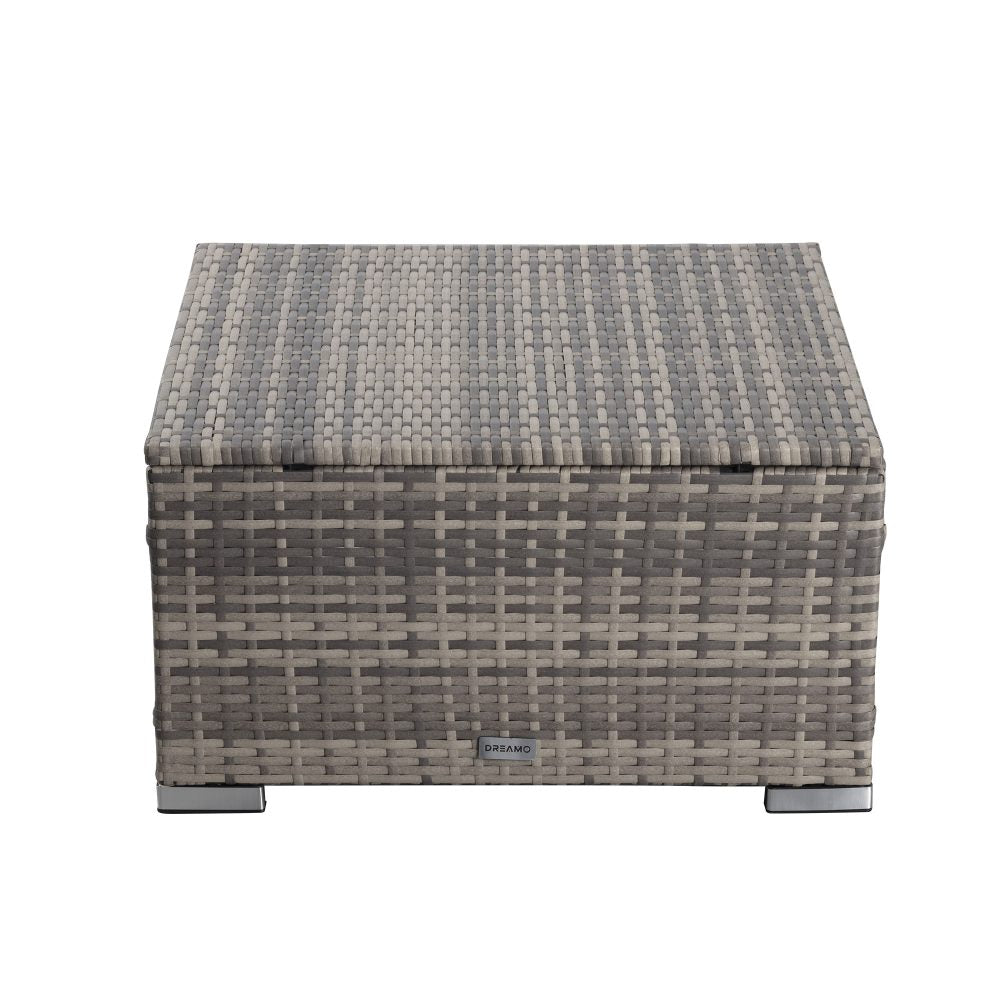 Outdoor Tables: Outdoor wicker ottoman in Grey