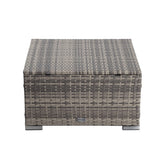 Outdoor Tables: Outdoor wicker ottoman in Grey