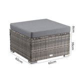 Outdoor Tables: Outdoor wicker ottoman in Grey