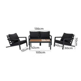 Aidan Garden Furniture Set in Slate Grey — 5 pieces