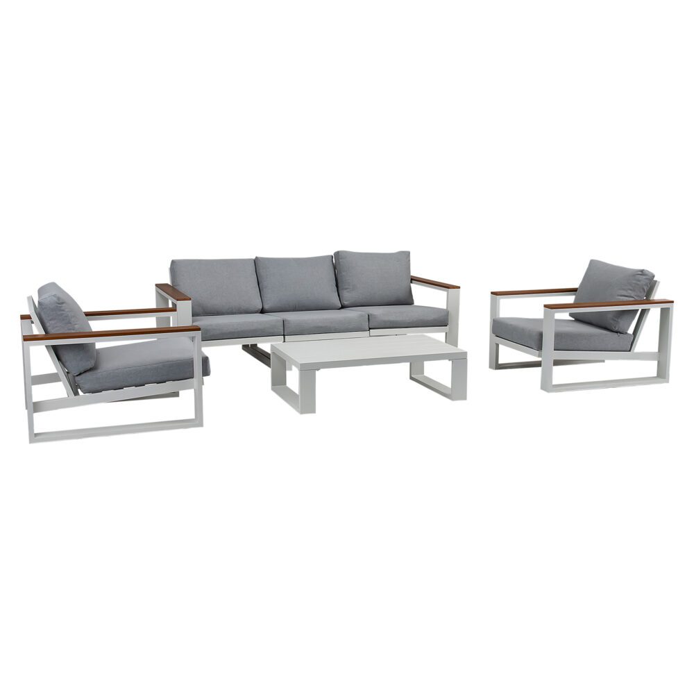 Outdoor Sofas & Lounge Sets: 5 Seater Grandeur Lounge Suite  White
