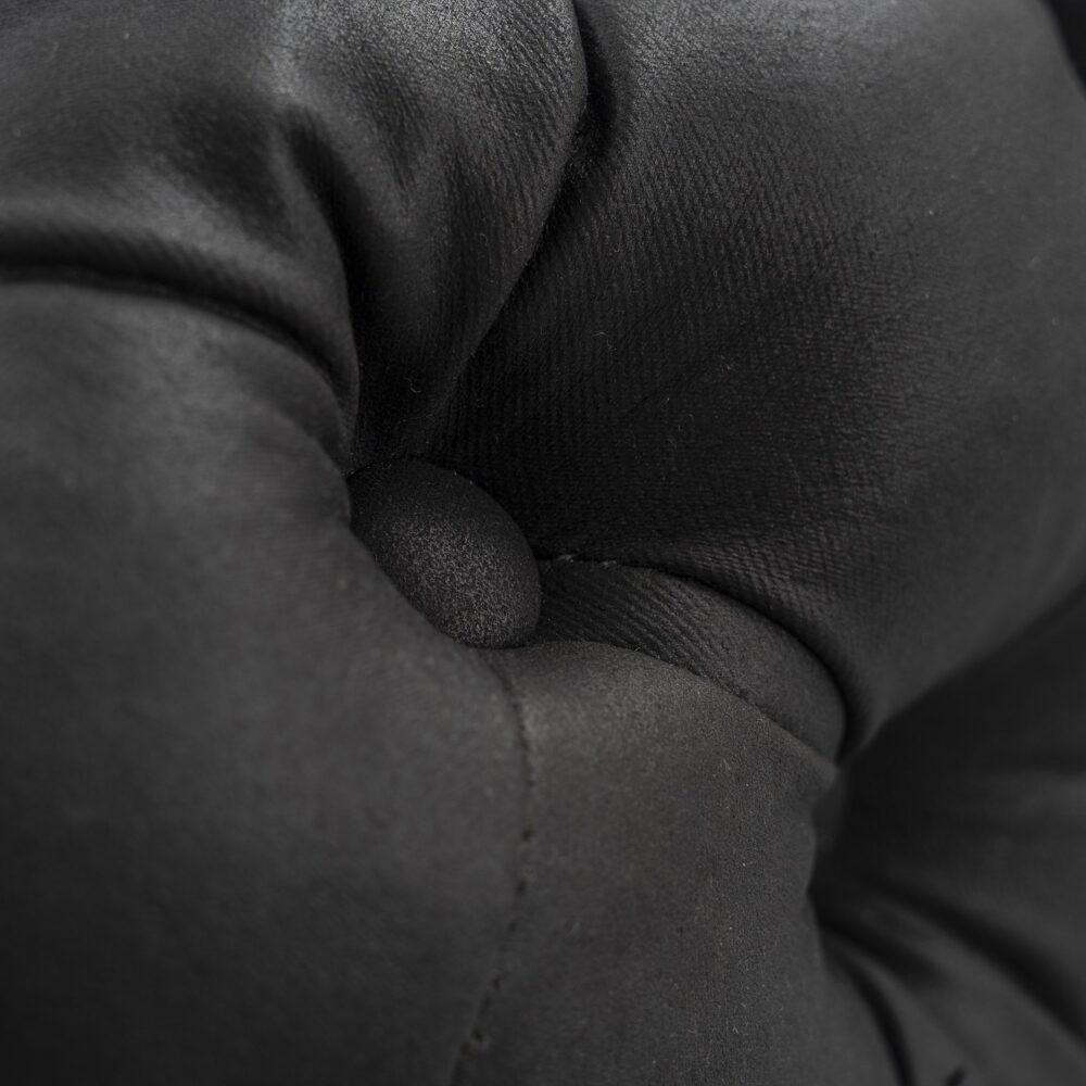 Ottomans & Footstools: Black Leathaire Ottoman-Rectangular