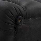 Ottomans & Footstools: Black Leathaire Ottoman-Rectangular