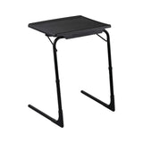 Side Tables: Foldable Table Adjustable Tray Laptop Desk with Removable Cup Holder-Black