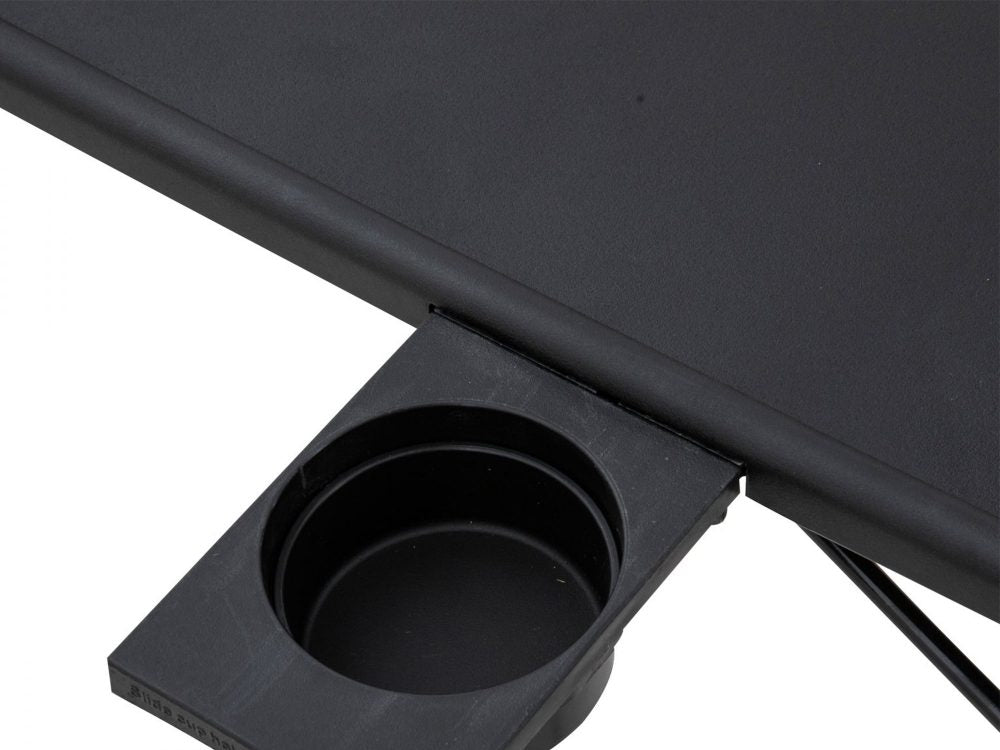 Side Tables: Foldable Table Adjustable Tray Laptop Desk with Removable Cup Holder-Black