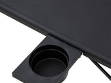 Side Tables: Foldable Table Adjustable Tray Laptop Desk with Removable Cup Holder-Black