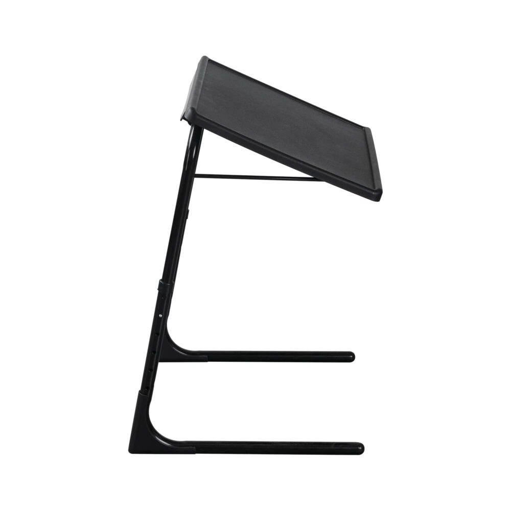 Side Tables: Foldable Table Adjustable Tray Laptop Desk with Removable Cup Holder-Black