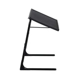 Side Tables: Foldable Table Adjustable Tray Laptop Desk with Removable Cup Holder-Black