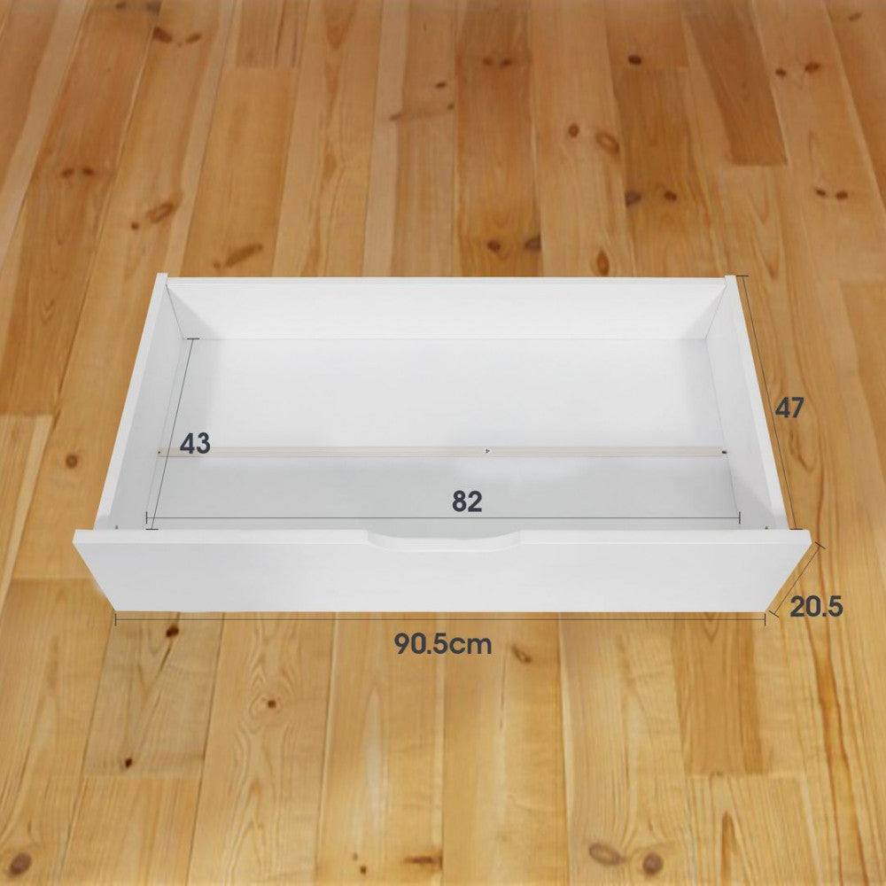 Beds & Bed Frames: 2 x Wooden Bed Frame Storage Trundle Drawers-White