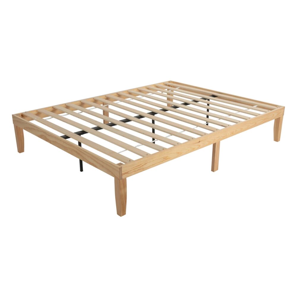 Beds & Bed Frames: Warm Wooden Natural Bed Base Frame  Double