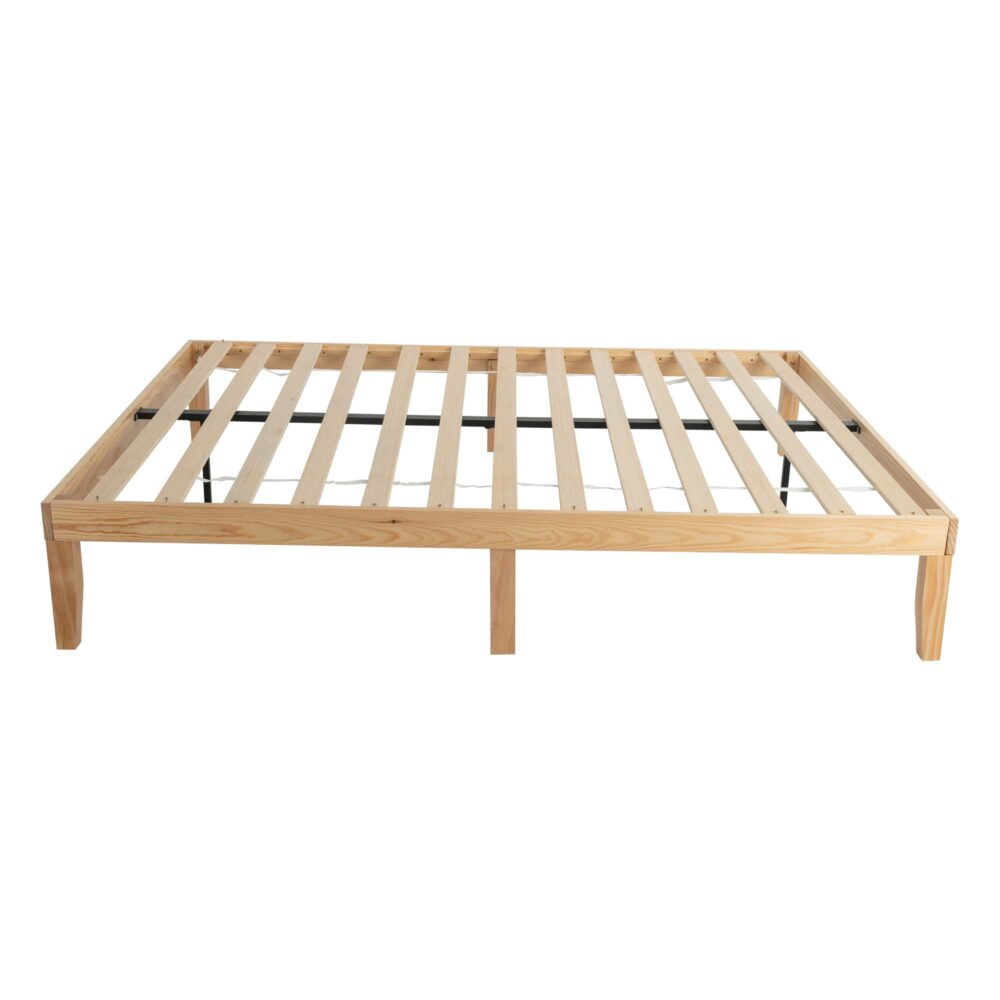 Beds & Bed Frames: Warm Wooden Natural Bed Base Frame  Double