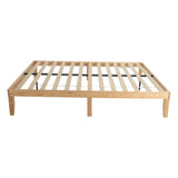 Warm Wooden Natural Bed Base Frame – Double