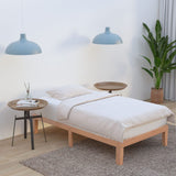 Beds & Bed Frames: Single Size Warm Wooden Natural Bed Base Frame  King Single