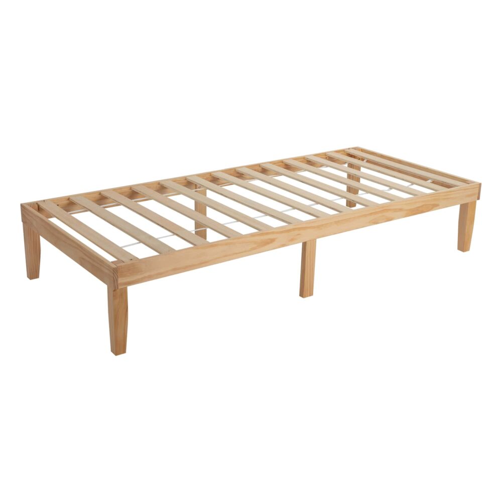 Beds & Bed Frames: Single Size Warm Wooden Natural Bed Base Frame  King Single