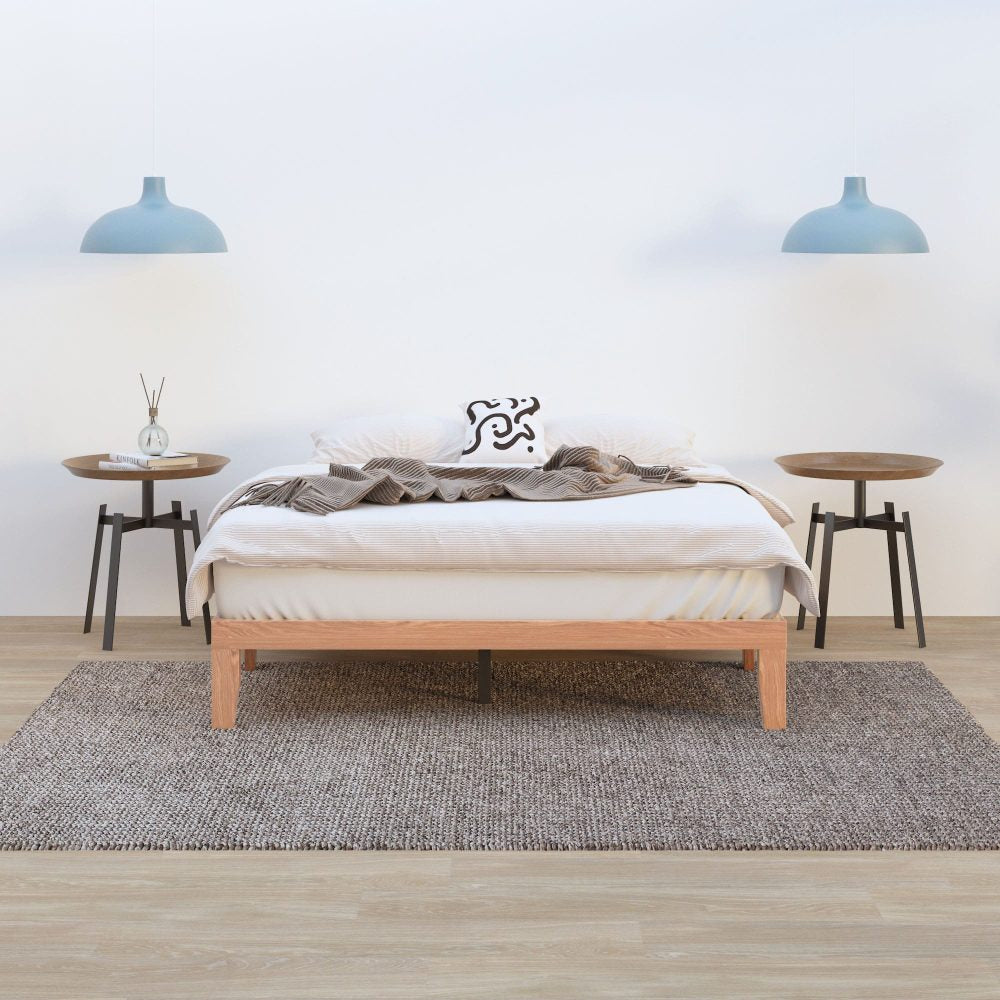 Beds & Bed Frames: Warm Wooden Natural Bed Base Frame  Queen
