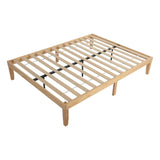 Warm Wooden Natural Bed Base Frame – Queen