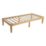 Beds & Bed Frames: Single Size Warm Wooden Natural Bed Base Frame  Single