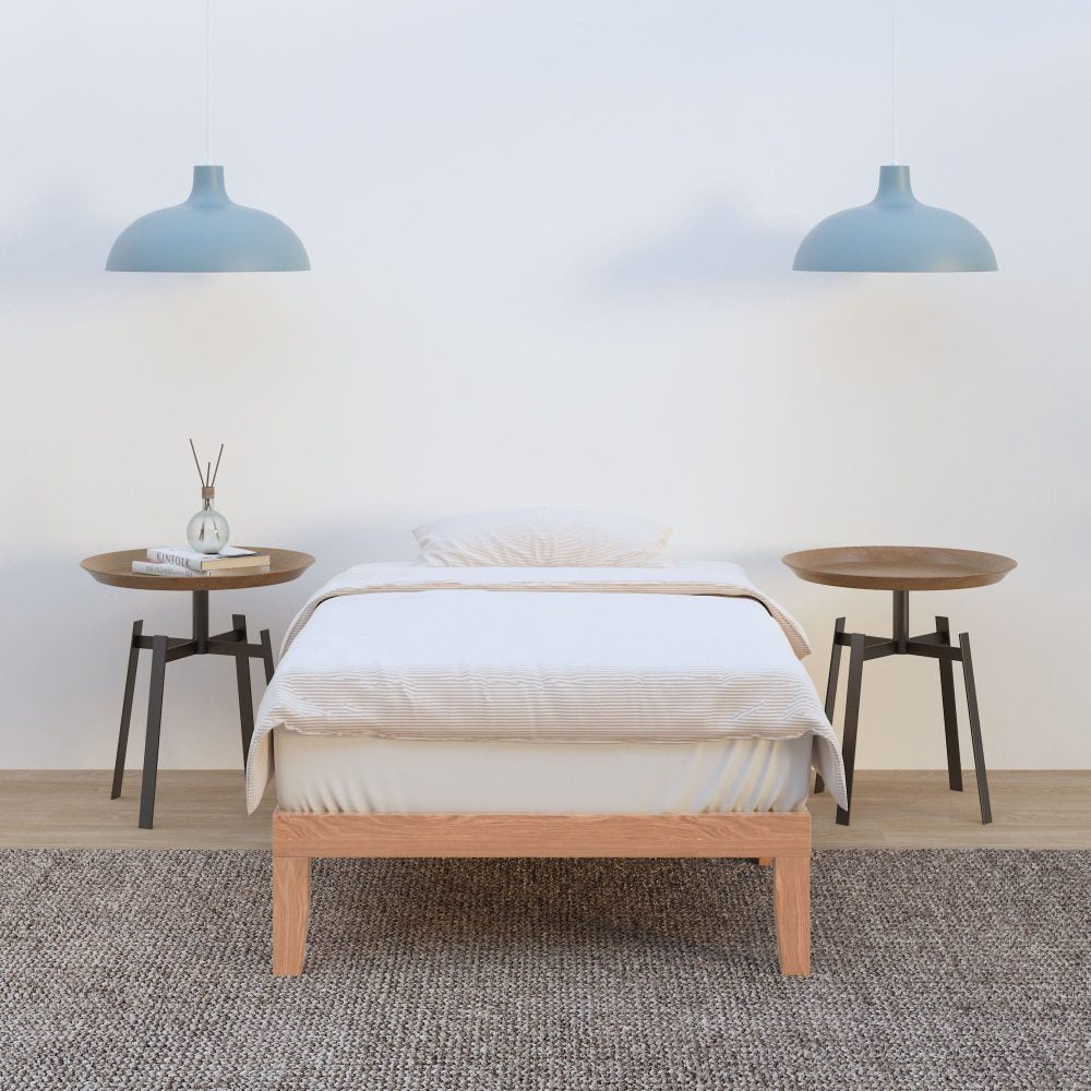 Beds & Bed Frames: Single Size Warm Wooden Natural Bed Base Frame  Single