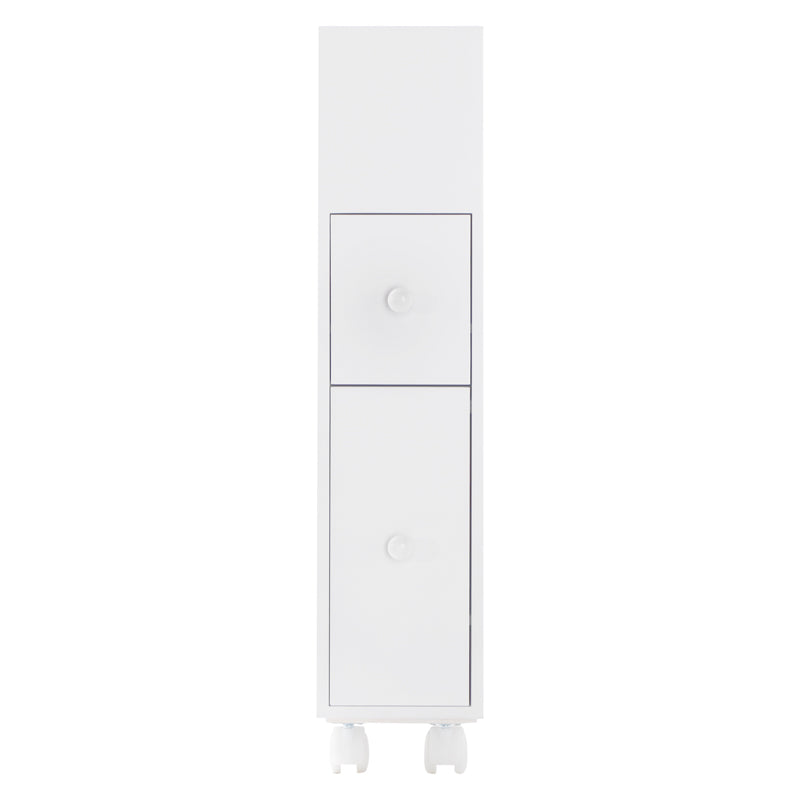 Bathroom Cabinets, Cupboards & Storage: Removable Bathroom Side Cabinet Toilet Caddy with Storage Drawers- White