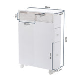 Bathroom Cabinets, Cupboards & Storage: Removable Bathroom Side Cabinet Toilet Caddy with Storage Drawers- White