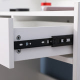 Dressing Vanity & Dressing Tables: Diana Vanity Set with Shelves Cushioned Stool and Lighted Mirror- White