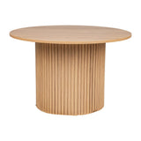 Coffee Tables: Luxe Ribbed Round Coffee Table Wooden