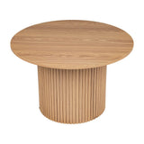 Coffee Tables: Luxe Ribbed Round Coffee Table Wooden