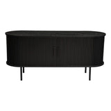Buffets & Sideboards: Ribbed Black Sideboard with Sliding Doors