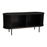 Buffets & Sideboards: Ribbed Black Sideboard with Sliding Doors