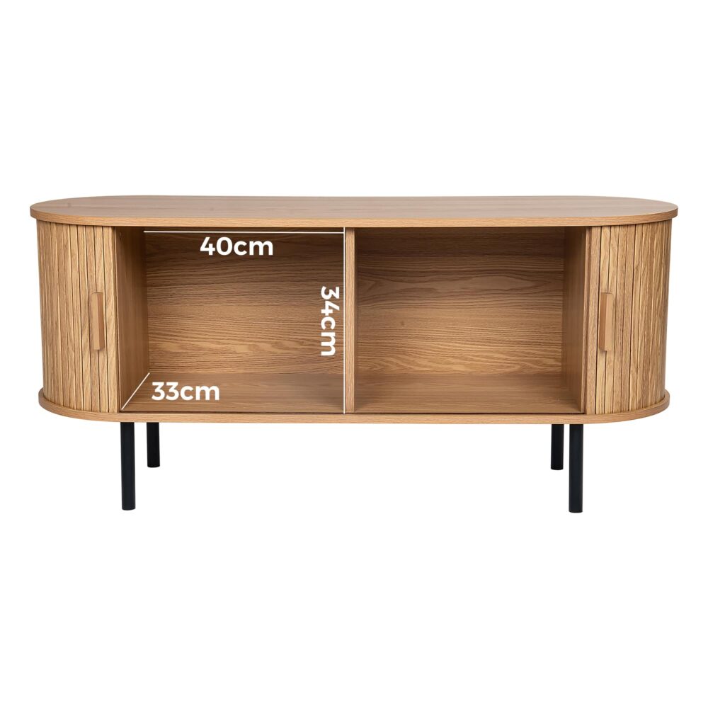 Buffets & Sideboards: Ripple Sideboard with Sliding Doors — Earthy Elegance Redefined