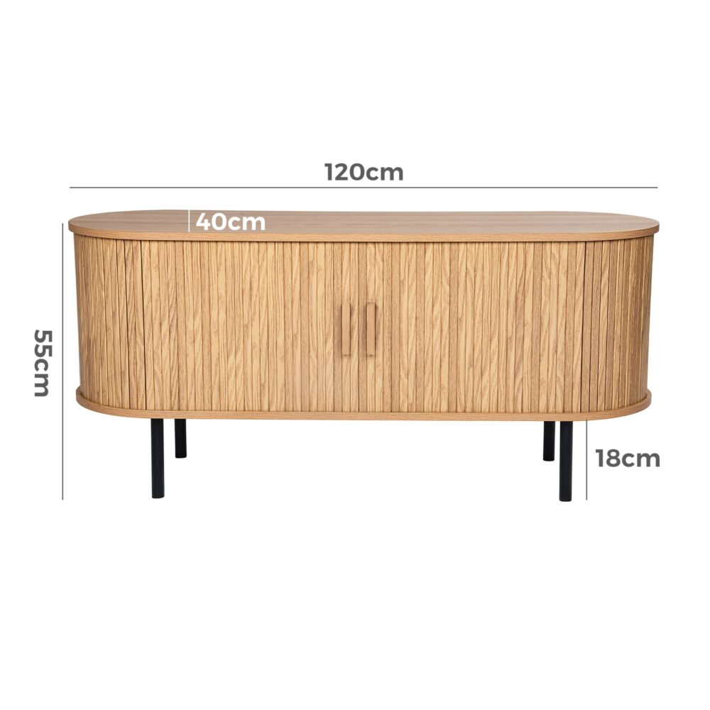 Buffets & Sideboards: Ripple Sideboard with Sliding Doors — Earthy Elegance Redefined