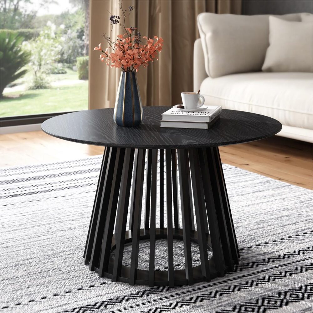 Coffee Tables: Palmer Slatted Sphere Coffee Table