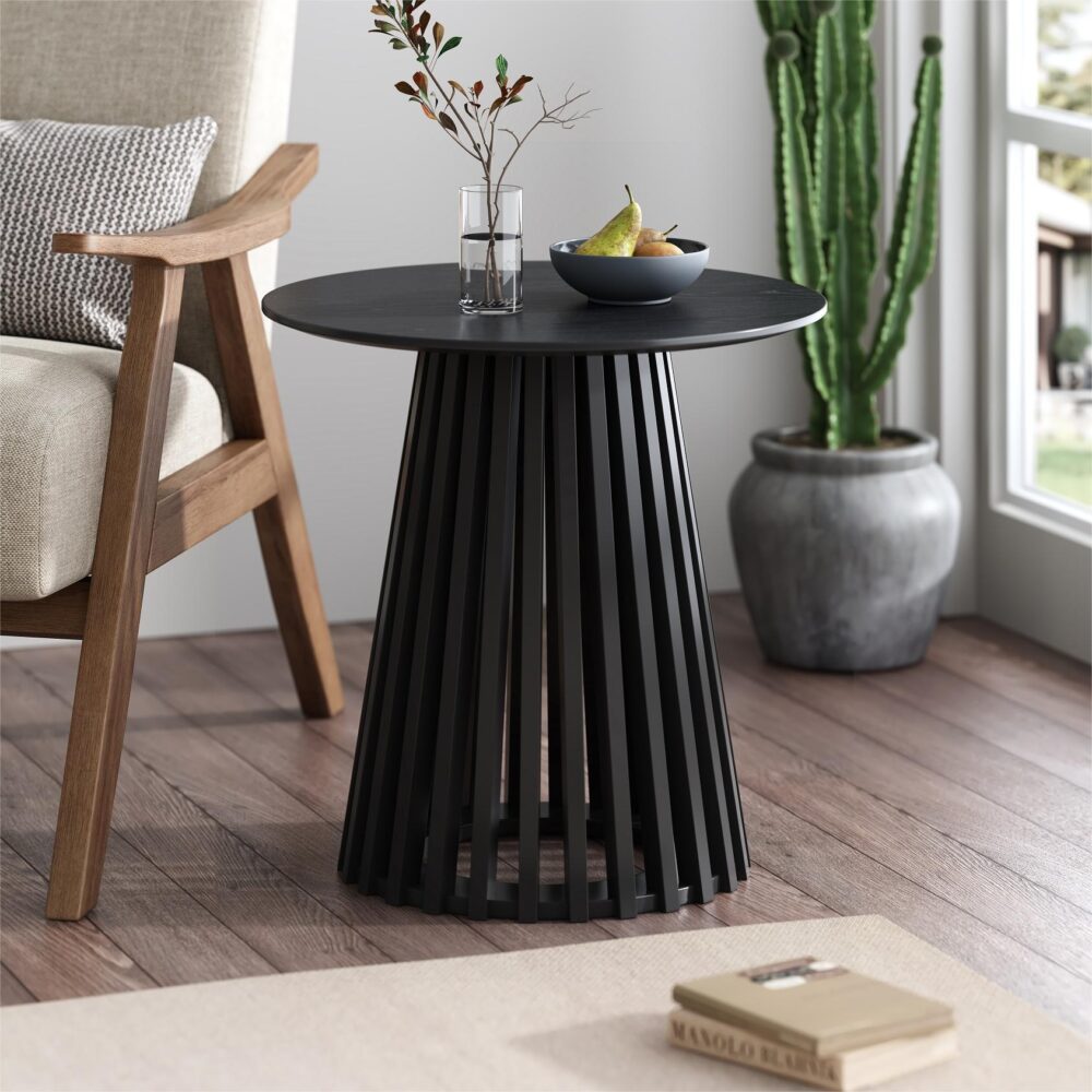 Side Tables: Palmer Charcoal Chic Side Table