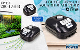 Aquarium Filters & Pumps: Aquarium Air Pump Oxygen Hydroponic 4 Outlet 360L/H 13W