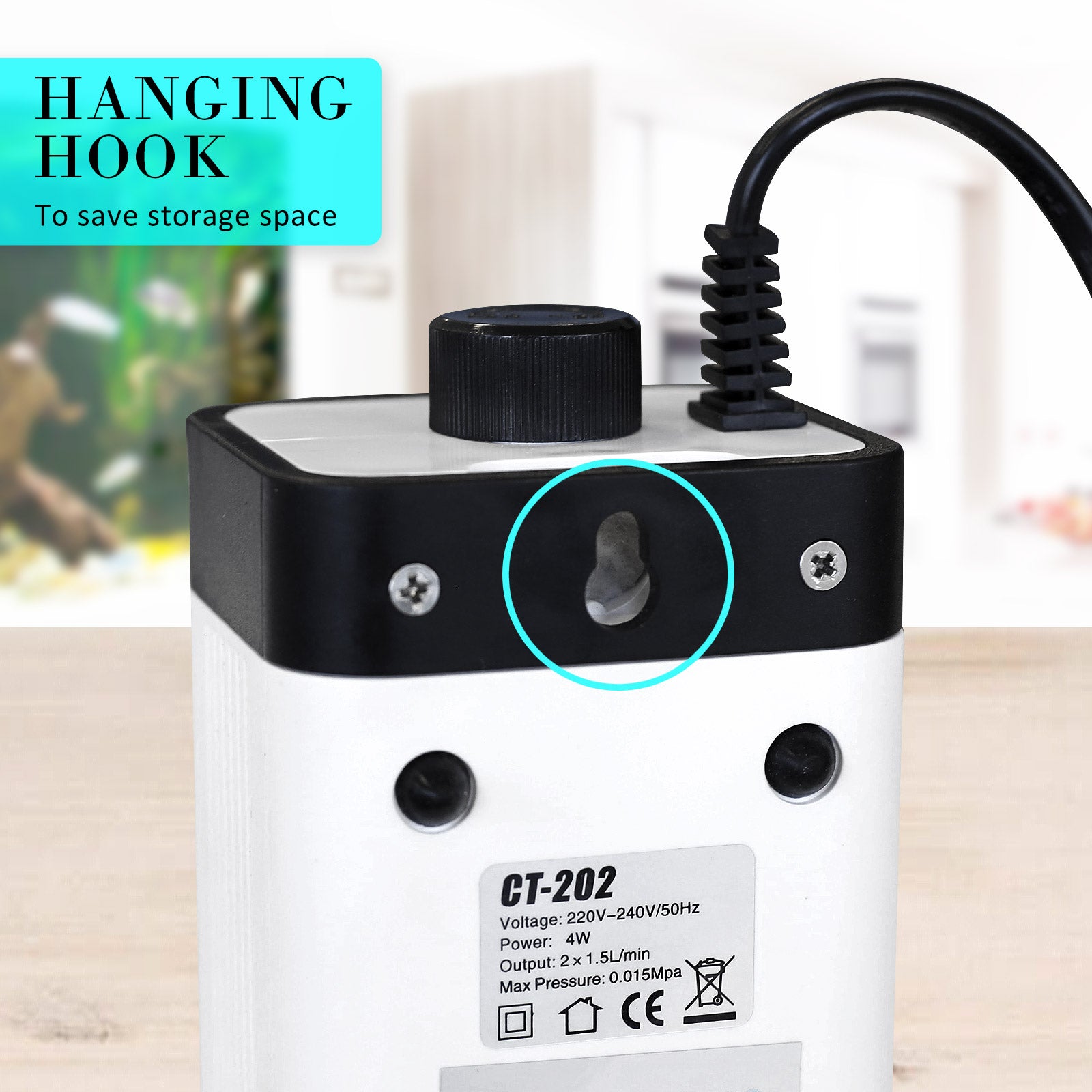 Aquarium Filters & Pumps: Aquarium Air Pump Oxygen Hydroponic 2 Outlet 180L/H 4W