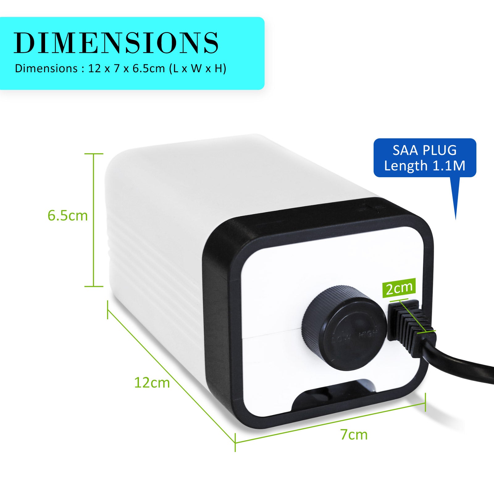 Aquarium Filters & Pumps: Aquarium Air Pump Oxygen Hydroponic 2 Outlet 180L/H 4W
