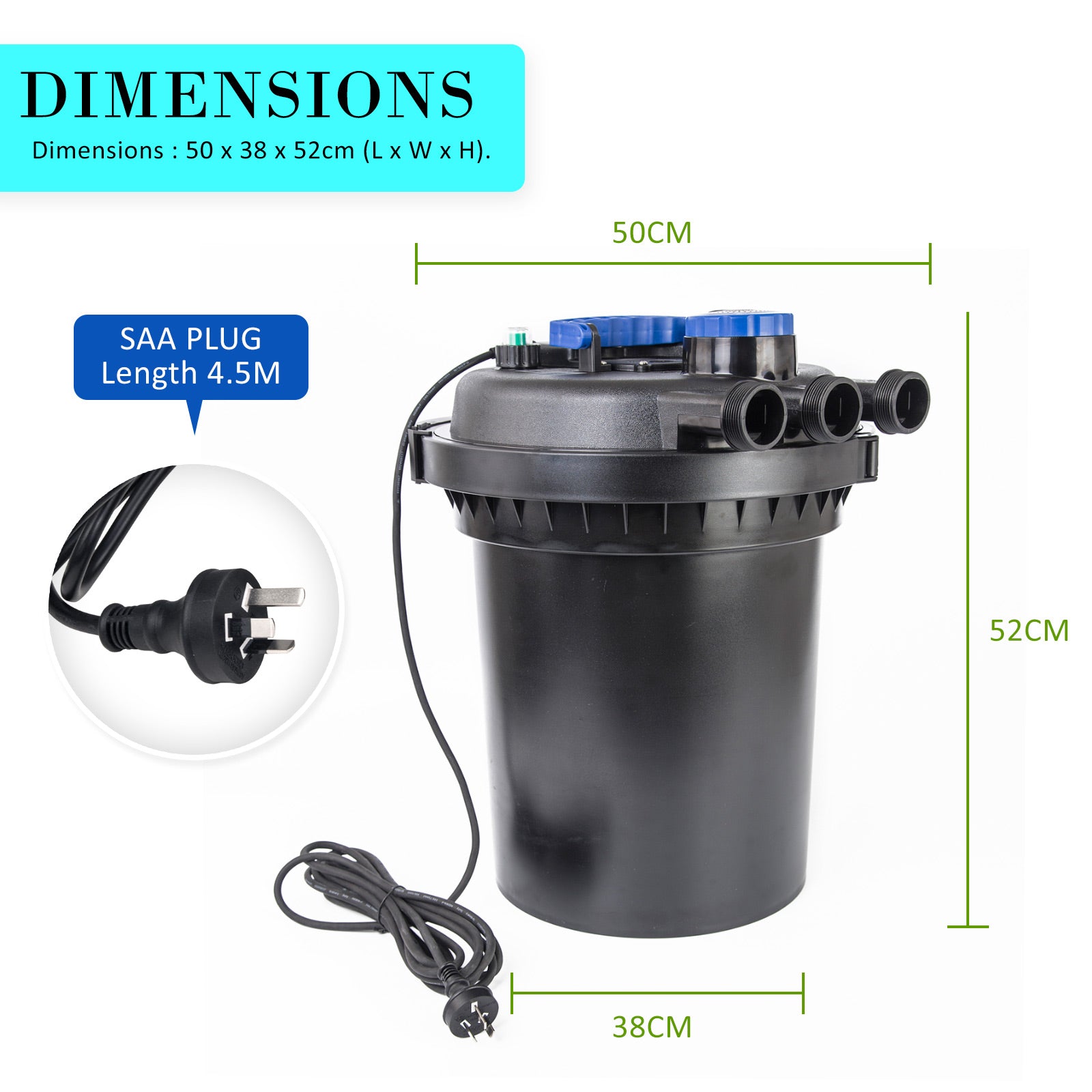 Aquarium Filters & Pumps: Aquarium Garden UV Light Pond Filter Set 10000L/H