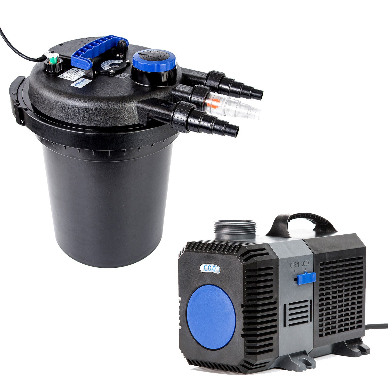 Aquarium Filters & Pumps: Combo Aquarium Garden Filter 10000L/H + Submersible Water Pump 16000L/H