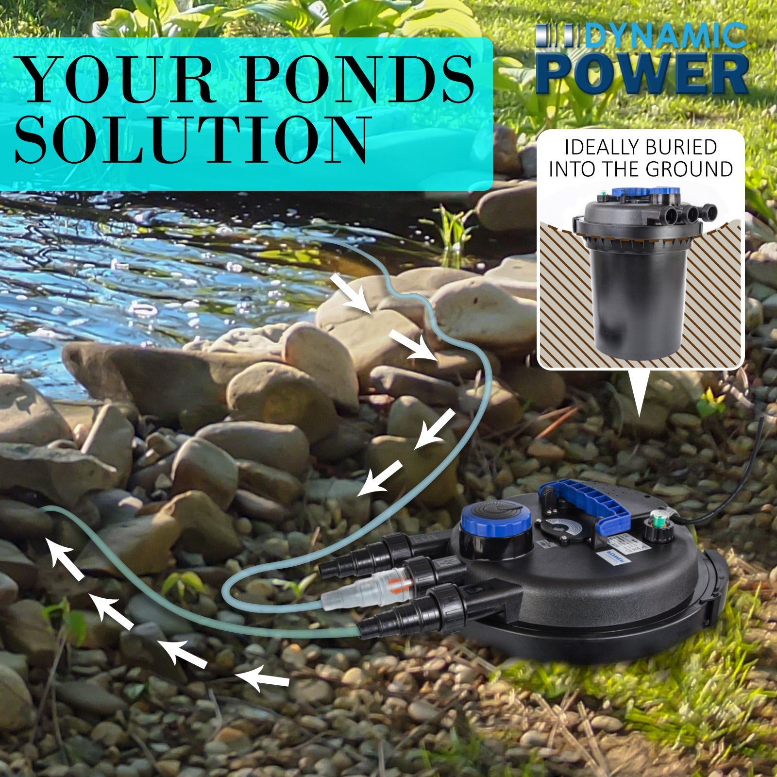 Aquarium Filters & Pumps: Combo Aquarium Garden Filter 10000L/H + Submersible Water Pump 16000L/H