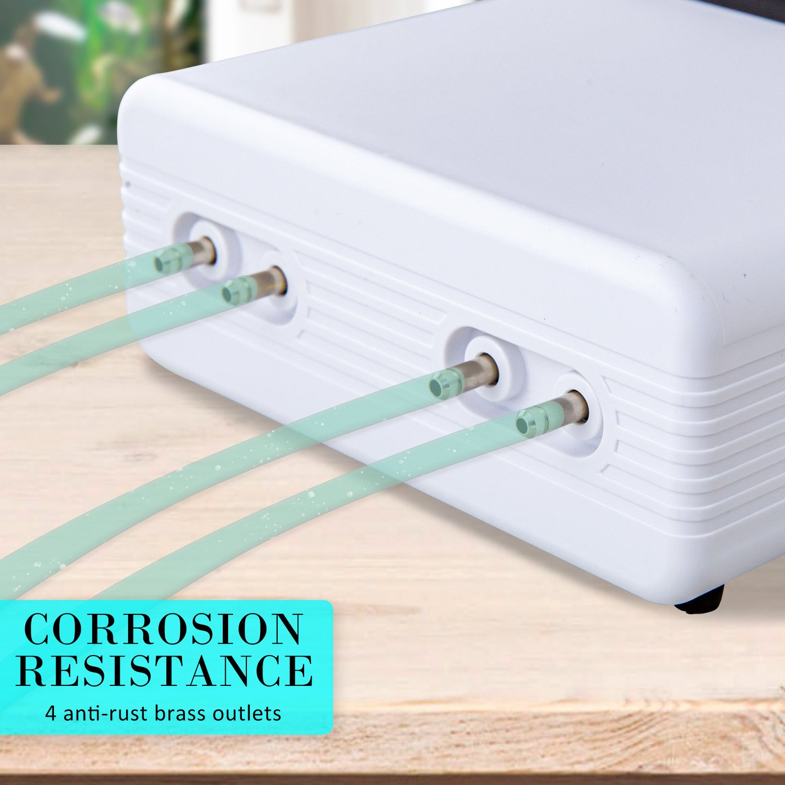 Aquarium Filters & Pumps: Aquarium Air Pump Oxygen Hydroponic 4 Outlet 670L/H 8W WHITE