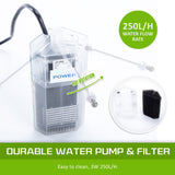 Aquariums: Aquarium Starfire Glass Fish Tank Set Filter Pump 16L